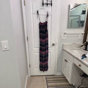 Motherhood Maternity Pink and Black Maxi Dress